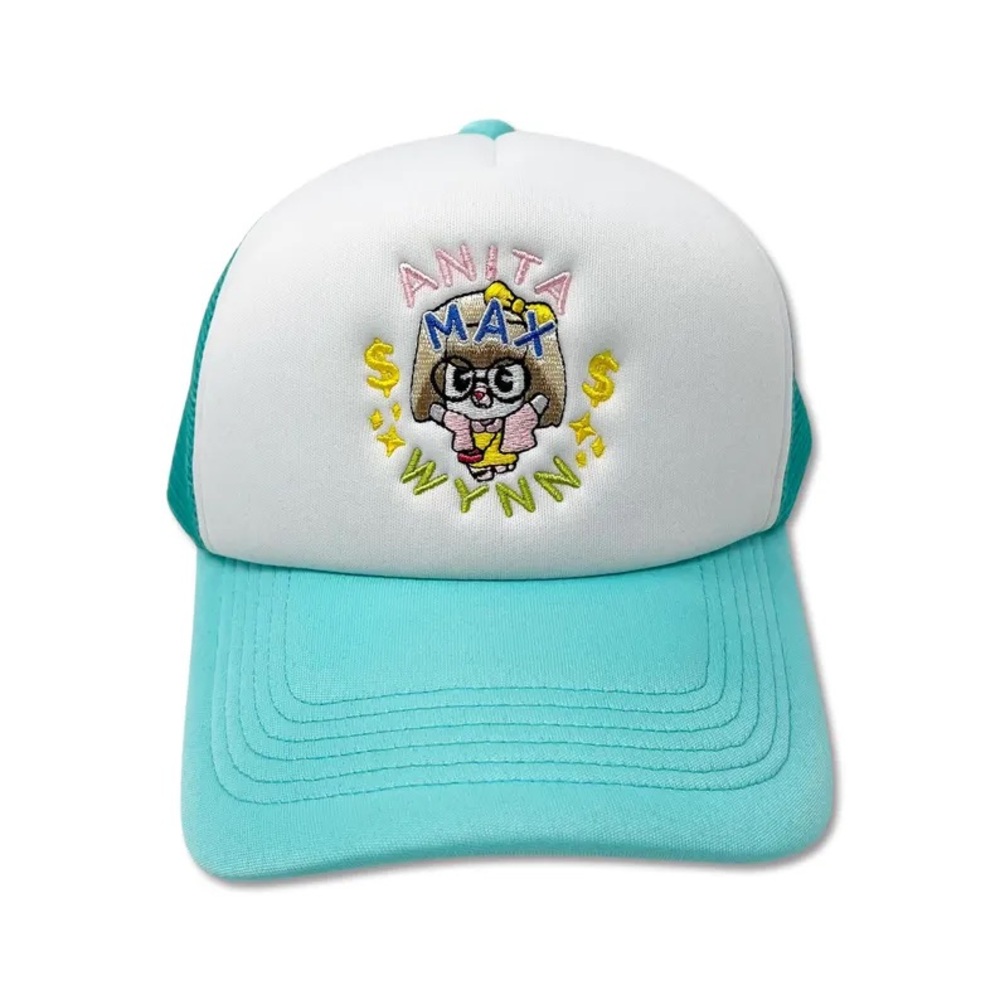 Iconic Drake Anita Max Wynn White and Teal Embroidered Cap
